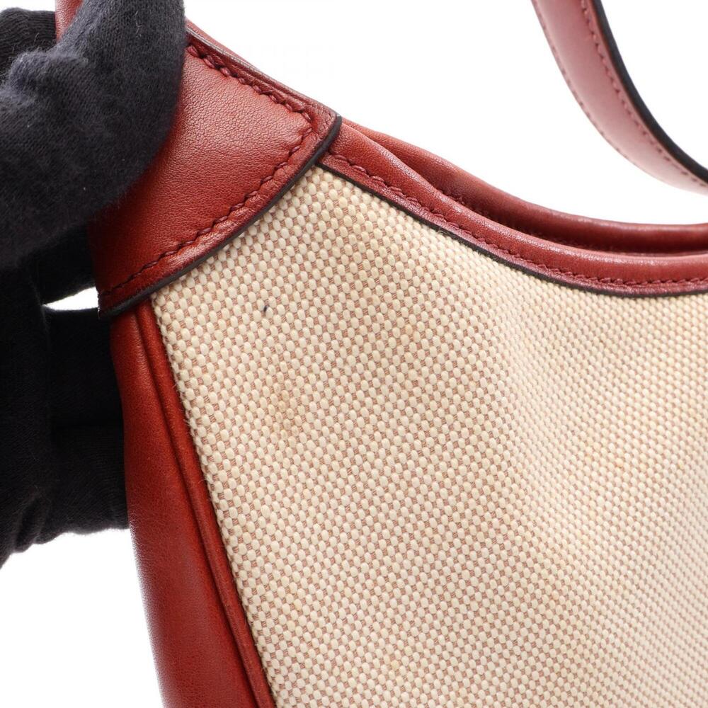 Hermes Trim 31 Shoulder Bag/Handbag, Leather, Toile H, Ivory/Burgundy, Women's. - Picture 11 of 15